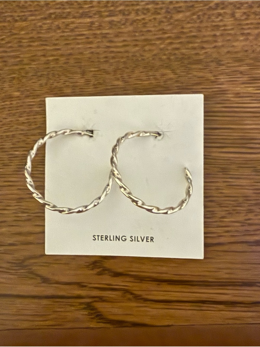 Sterling Silver Twist Hoop Earrings